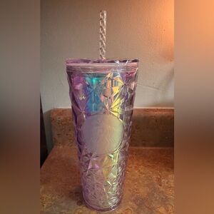 NEW Starbucks Christmas Holidays Clear Diamond Prism Crystal Venti 24 oz Tumbler